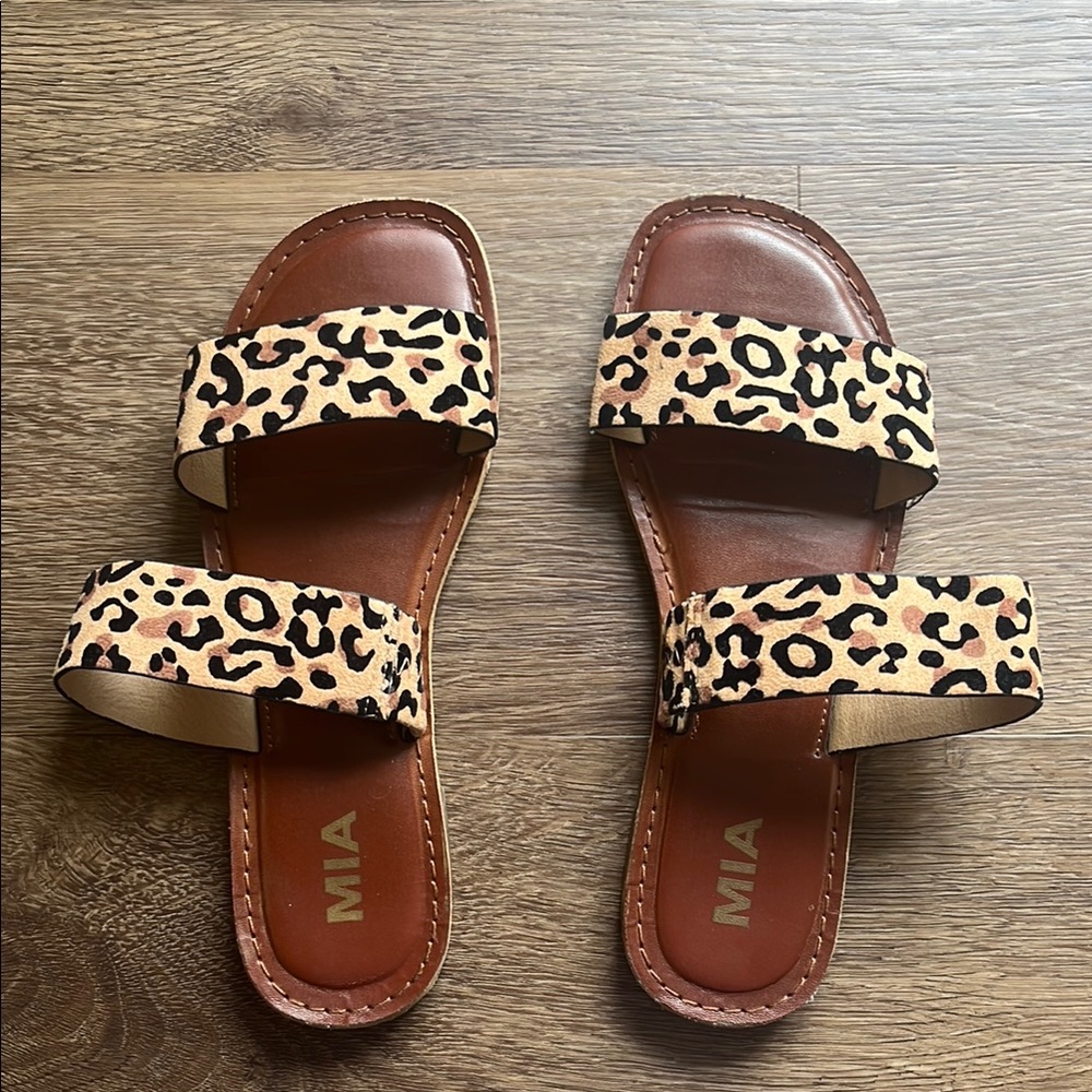MIA Brown and Tan Sandals with Stylish Two-Strap Design